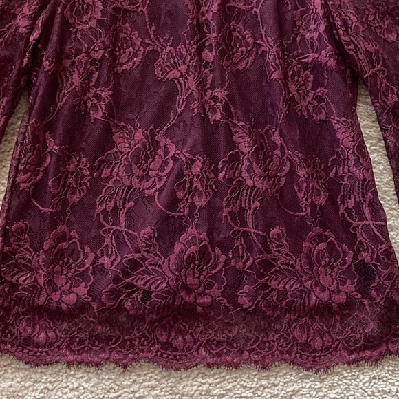 Heartloom Wine Color Lace Blouse - Picture 5 of 7